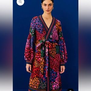 NWT Farm Rio Rainbow Hearts Cardigan Sweater size Large